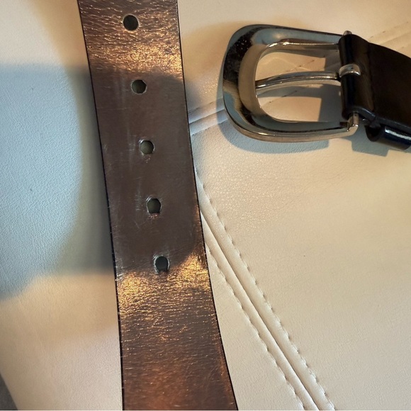 Michael Kors Logo Synthetic Leather Black Belt Size Large GUC - Picture 5 of 6